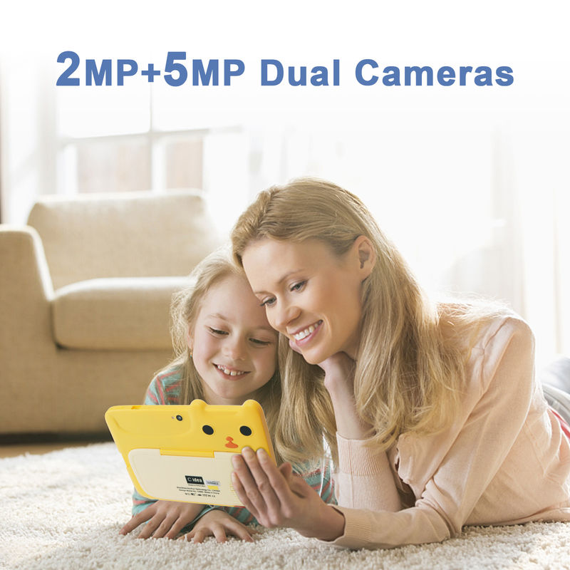 C Idea 7 pollici bambini touch screen tablet fotocamere doppie schermo ad alta definizione 2+32G giallo