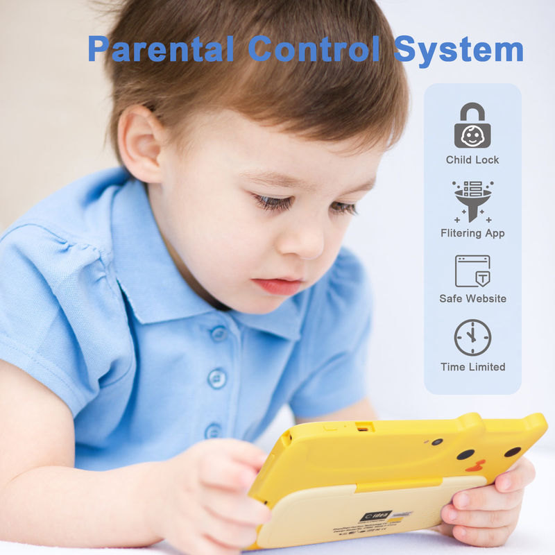 C Idea 7 pollici bambini touch screen tablet fotocamere doppie schermo ad alta definizione 2+32G giallo