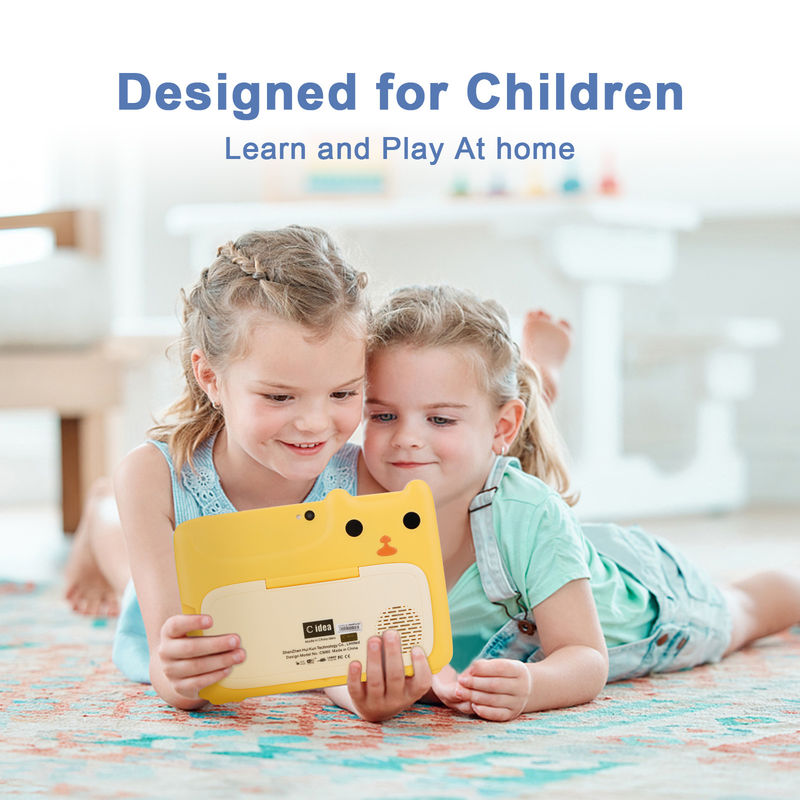 C Idea 7 pollici bambini touch screen tablet fotocamere doppie schermo ad alta definizione 2+32G giallo
