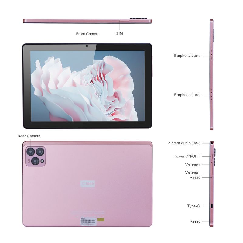 C idea 8GB RAM 10 Inch Tablet PC 256GB ROM TF 256GB Espandibile 1280×800 IPS Screen 10000mAh Batteria CM 8000plus