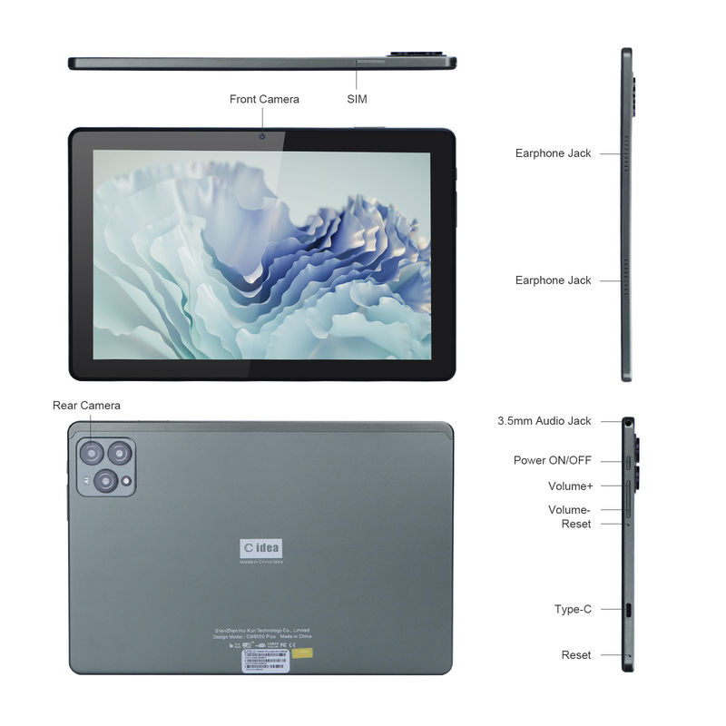 C idea 10 Smart Tablet PC Potente processore Lunga durata della batteria Visuali di alta qualità CM8000plus