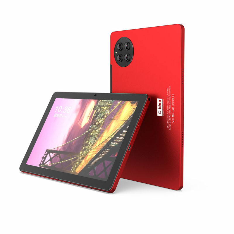 C idea Tablet Android Rosso 10 pollici Fotocamere doppie 512 GB Grande spazio di archiviazione Supporto Sim Card Tablet Con tastiera CM7800