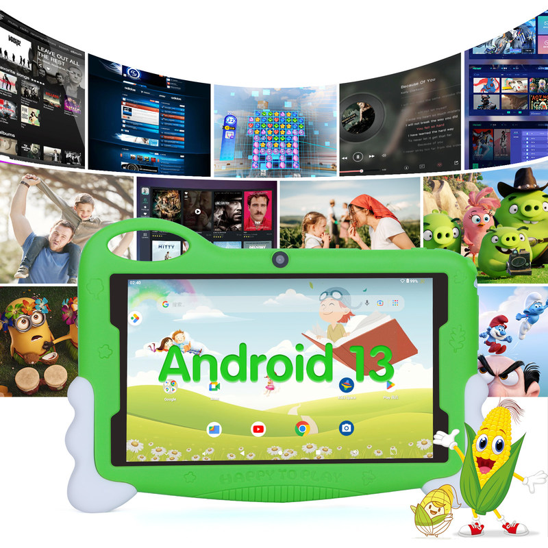 C idea Kids Student Study Tablet 7 pollici Cute Long Battery Life 32GB Storage 2MP + 5MP Due fotocamere CM90 Verde