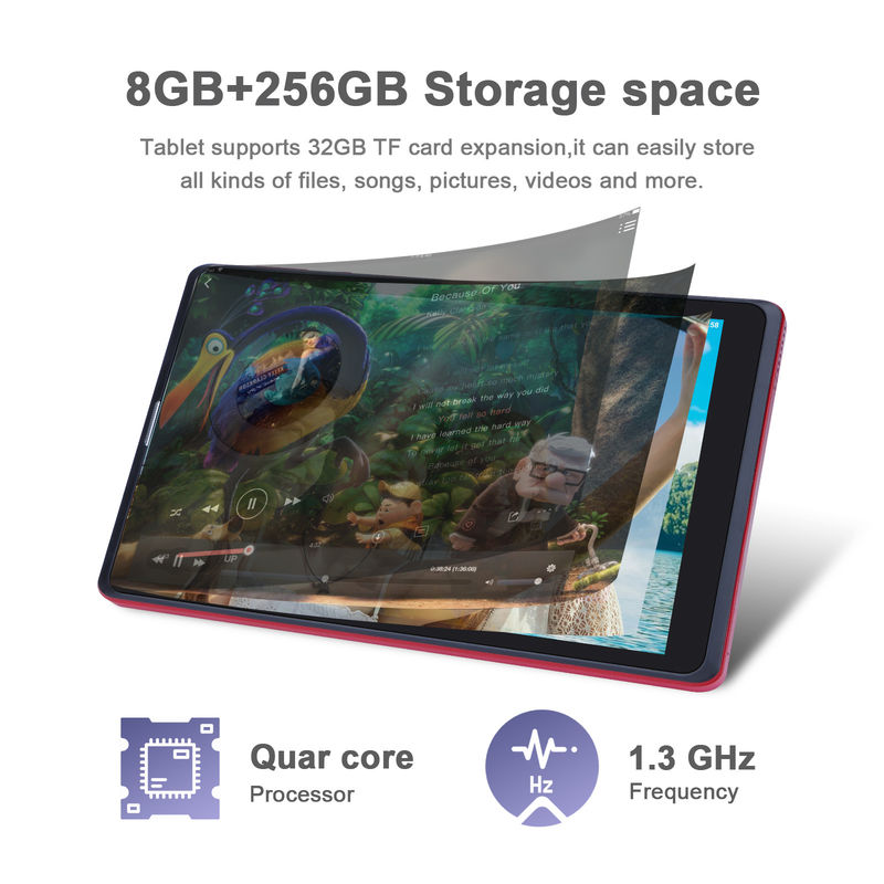 C idea Android 8 Inch Tablet PC 256GB Grande capacità di archiviazione 5MP + 8MP Fotocamere 8000mAh durata della batteria lettura CM835 Rosso