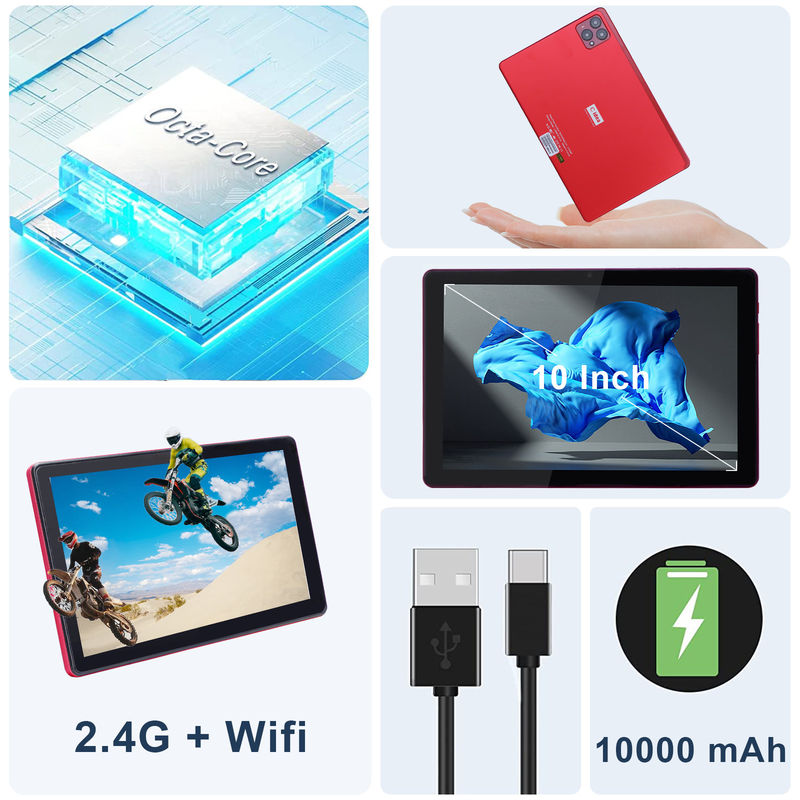 C idea 10 pollici Android 12 Tablet 8GB RAM 256GB ROM Modello CM8000PLUS Rosso