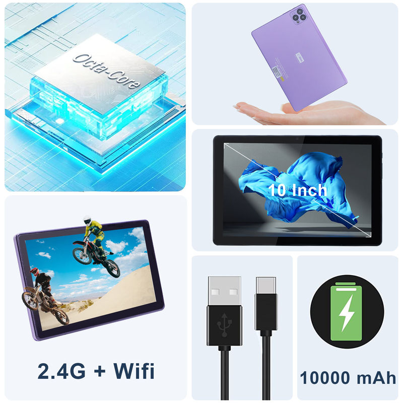 C idea 10 pollici Android 12 Tablet 8GB RAM 256GB ROM Modello CM8000PLUS viola