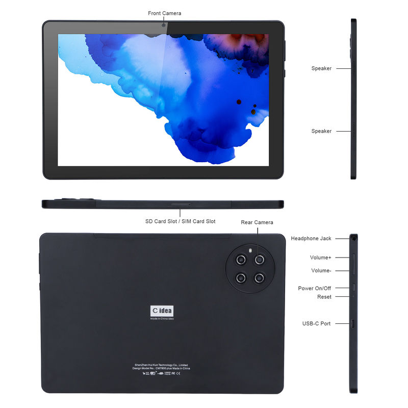 C idea 9,7 pollici Android 12 Tablet 8GB RAM 512GB ROM Modello CM7800 Nero