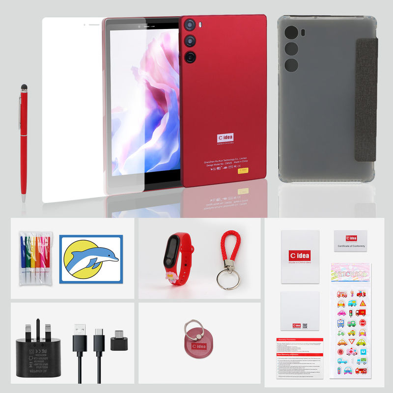 C Idea Tablet da 7 pollici 6GB RAM 128GB ROM Con SIM Tablet Android PC per studenti CM525 Rosso