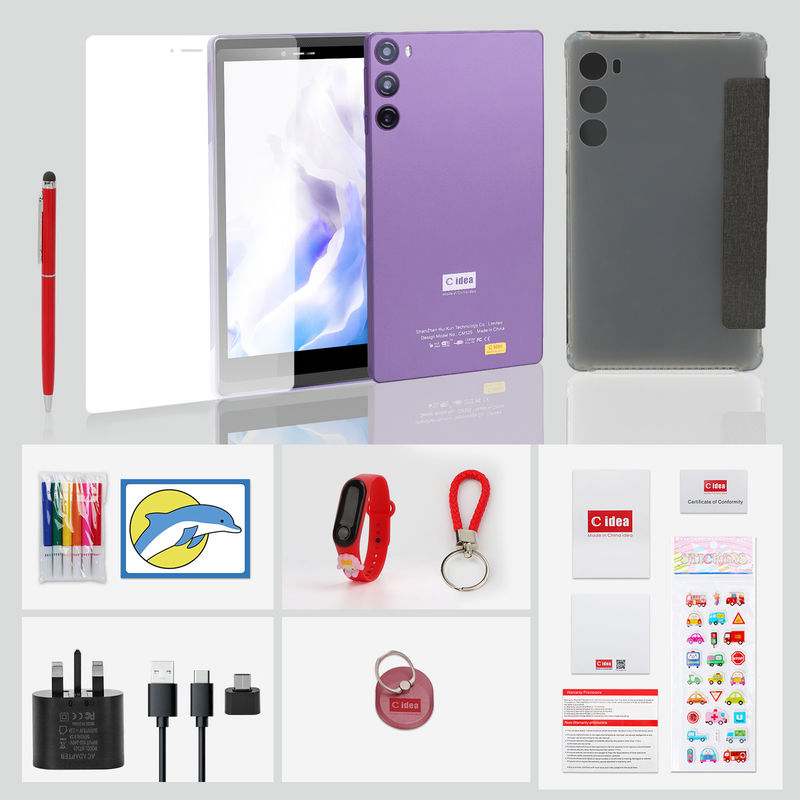 C idea 7 pollici 6 + 128GB 6000mAh Android Tablet PC con SIM per studenti CM525 viola