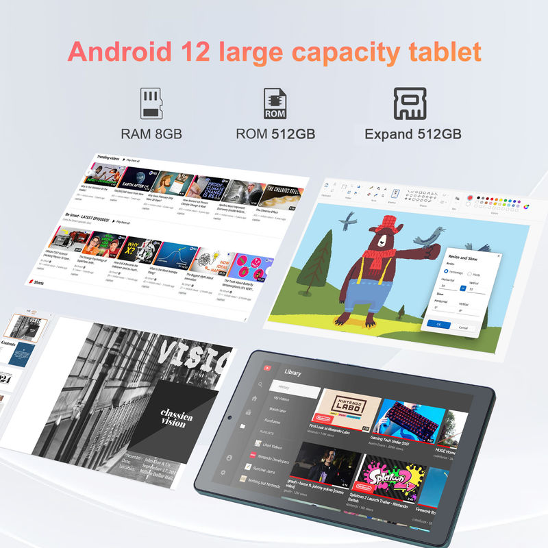 C idea 9 pollici Android 12 Tablet 8GB RAM 512GB ROM 5MP + 8MP Dual Camera WIFI Tablet con SIM CM915 (verde)