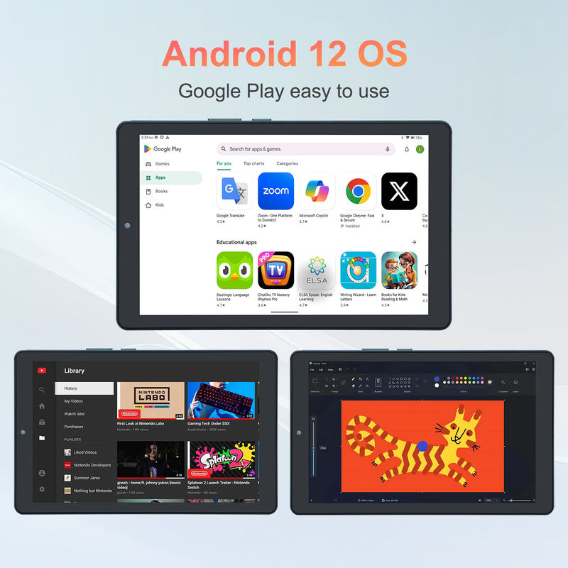 C idea 9 pollici Android 12 Tablet 8GB RAM 512GB ROM 5MP + 8MP Dual Camera WIFI Tablet con SIM CM915 (verde)