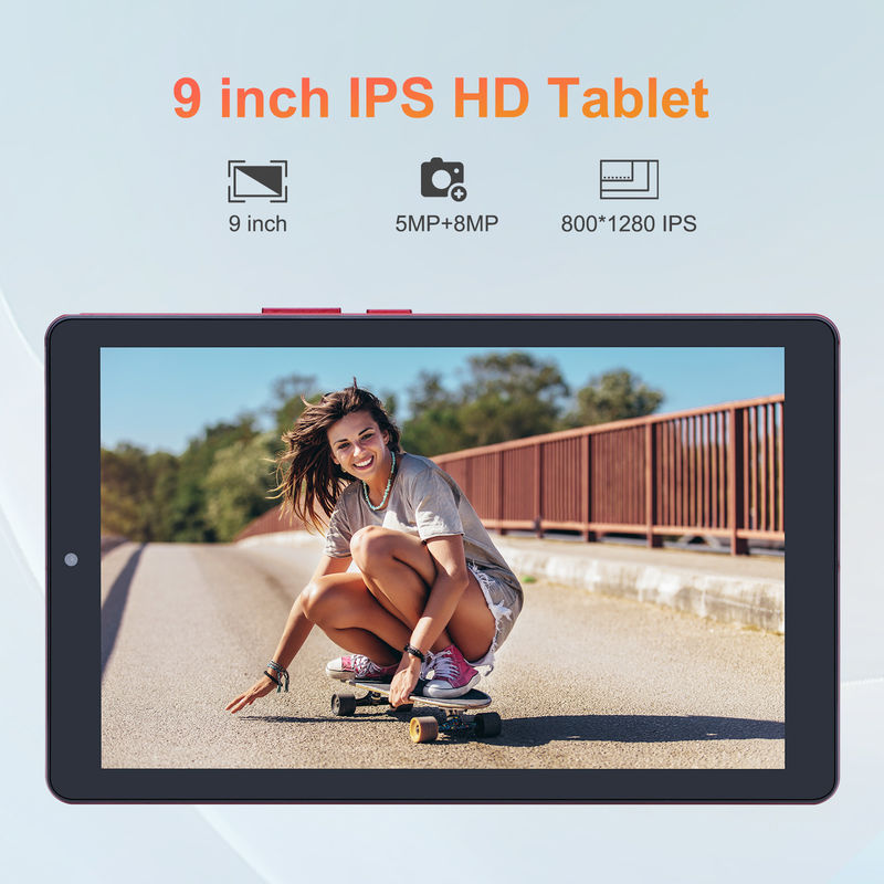 C idea 9 pollici Android 12 Tablet 8GB RAM 512GB ROM 5MP + 8MP Dual Camera WIFI Tablet con SIM CM915 (rosso)