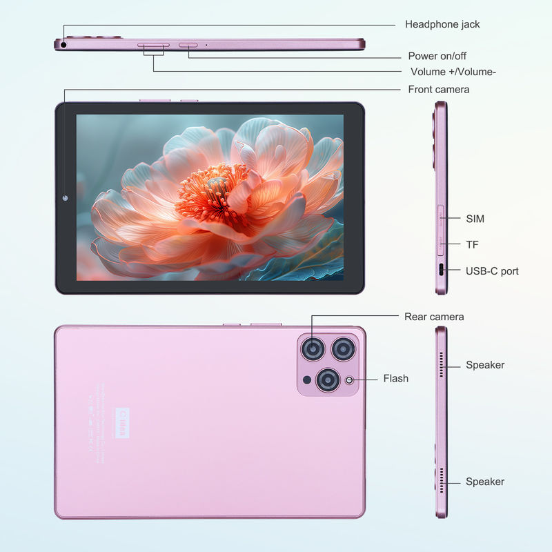 C idea 9 pollici Android 12 Tablet 8GB RAM 512GB ROM 5MP + 8MP Dual Camera WIFI Tablet con SIM CM915 (Pink)