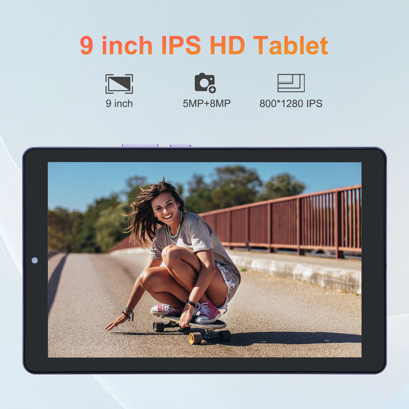C idea 9 pollici Android 12 Tablet 8GB RAM 512GB ROM 5MP + 8MP Dual Camera WIFI Tablet con SIM CM915 (Purple)