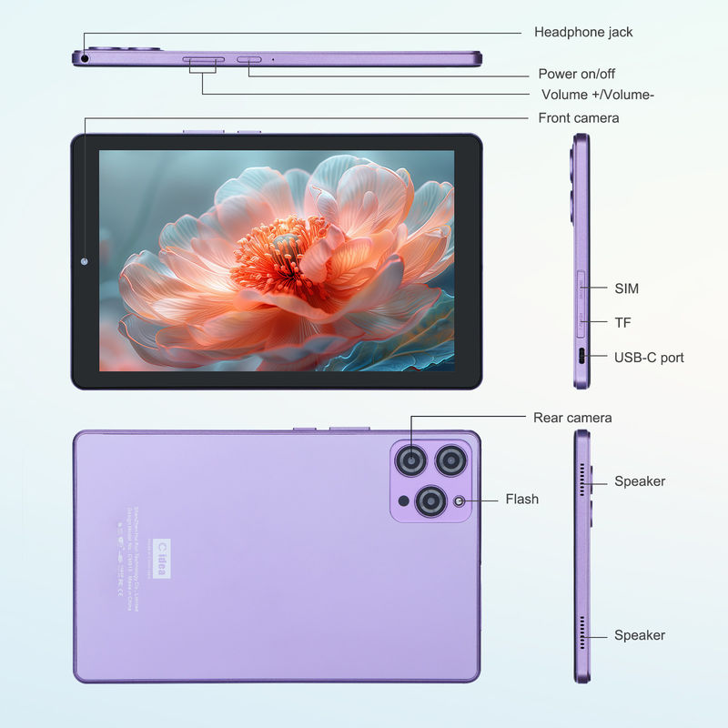 C idea 9 pollici Android 12 Tablet 8GB RAM 512GB ROM 5MP + 8MP Dual Camera WIFI Tablet con SIM CM915 (Purple)