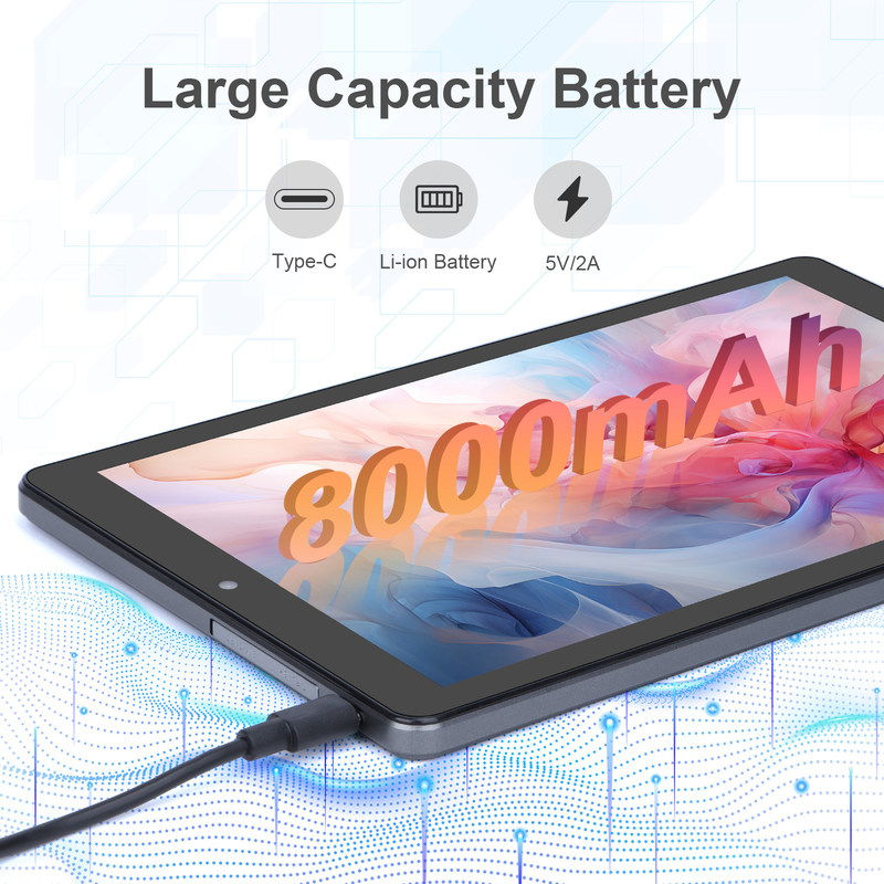 C idea 9 Inch Tablet PC WIFI 2.4G/5G 800x1280 IPS Screen Tablet Android Telefonate di supporto con doppia fotocamera ((Grigia)