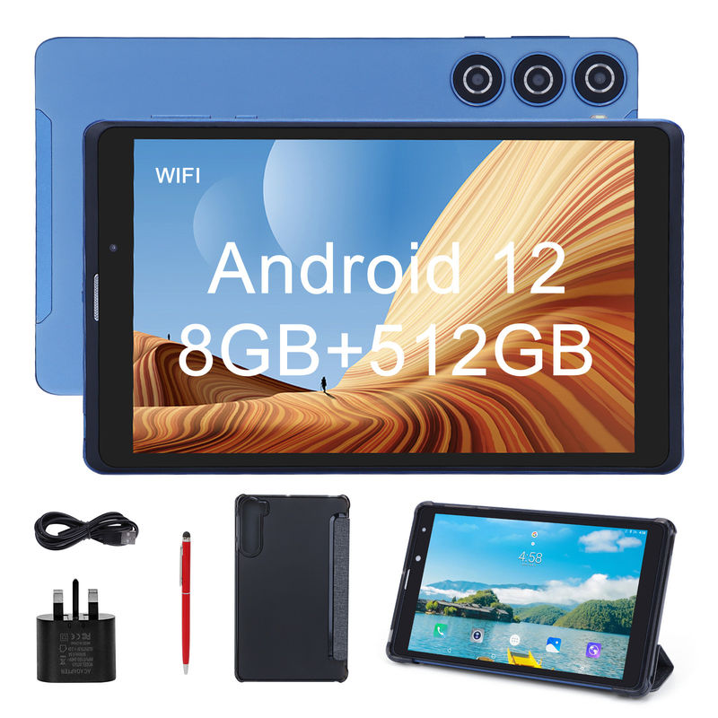 C idea 8 pollici Android Tablet Pc Produttore con Android 12 Quad Core 8GB+512GB Storage IPS HD Display CM835 (blu)