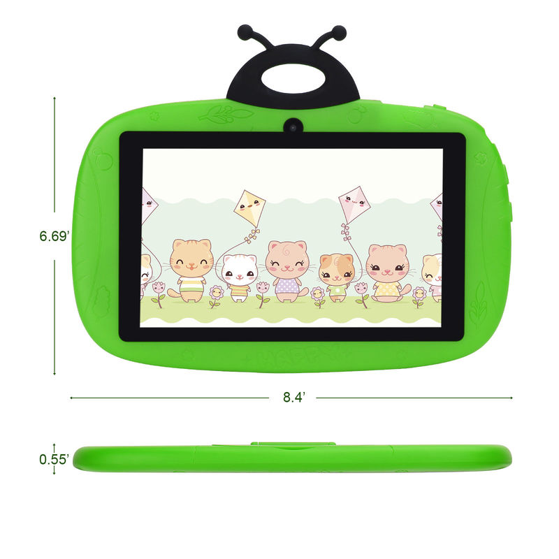 C idea Dual Camera WiFi 7 Inch Tablet PC Android Bambini per l'apprendimento dei bambini piccoli 128GB con Case/ Kids App CM75 (verde)