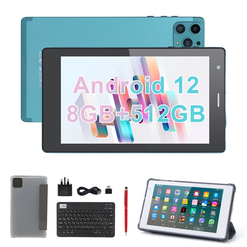 C idea 7 pollici Android Smart Tablet 8+512GB Quad Core WiFi Tablet HD Touch Screen CM513 ((blu)