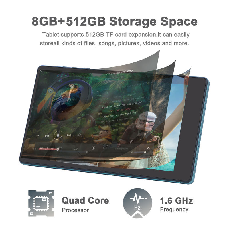 C idea 7 pollici Android Smart Tablet 8+512GB Quad Core WiFi Tablet HD Touch Screen CM513 ((blu)