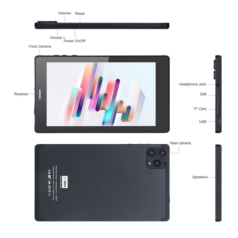 C idea 7 pollici Android Smart Tablet 8+512GB Quad Core WiFi Tablet HD Touch Screen CM513 ((Nero)