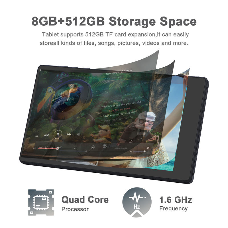 C idea 7 pollici Android Smart Tablet 8+512GB Quad Core WiFi Tablet HD Touch Screen CM513 ((Nero)