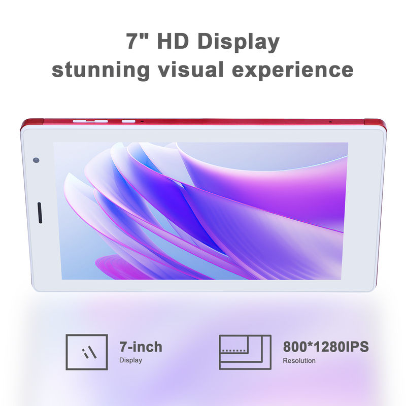 C idea 7 pollici Android Smart Tablet 8+512GB Quad Core WiFi Tablet HD Touch Screen CM513 ((Rosso)