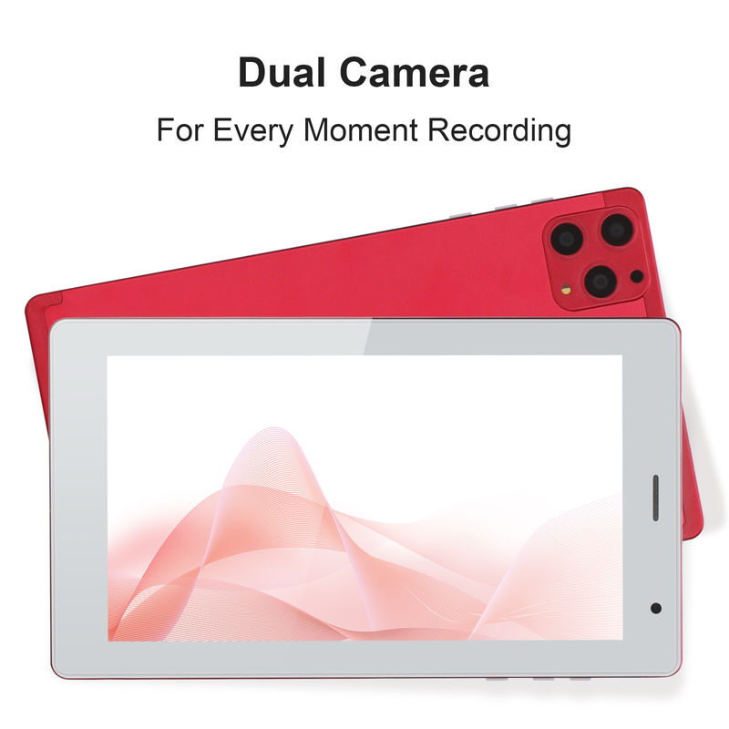 C idea 7 Inch Tablet PC 8GB RAM 512GB ROM Quad Core Processor Dual Camera WiFi/BT per adolescenti con Case CM513 (rosso)