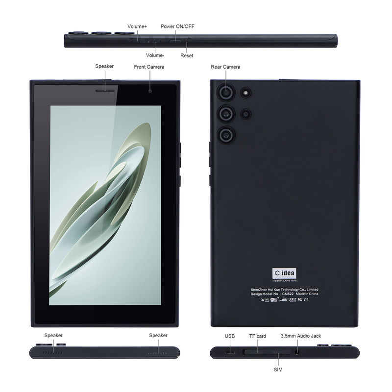 C idea Tablet portatile con schermo da 7 pollici con schermo a luce blu WiFi 32GB+32GB Camera doppia espansa per regalo CM522 Nero