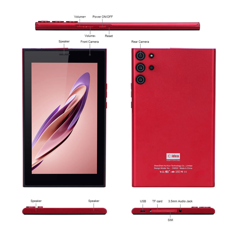 C idea Android 7 Inch Tablet PC con 6 RAM + 128 ROM Storage 6000mAh durata della batteria per bambini e adulti CM522 Rosso