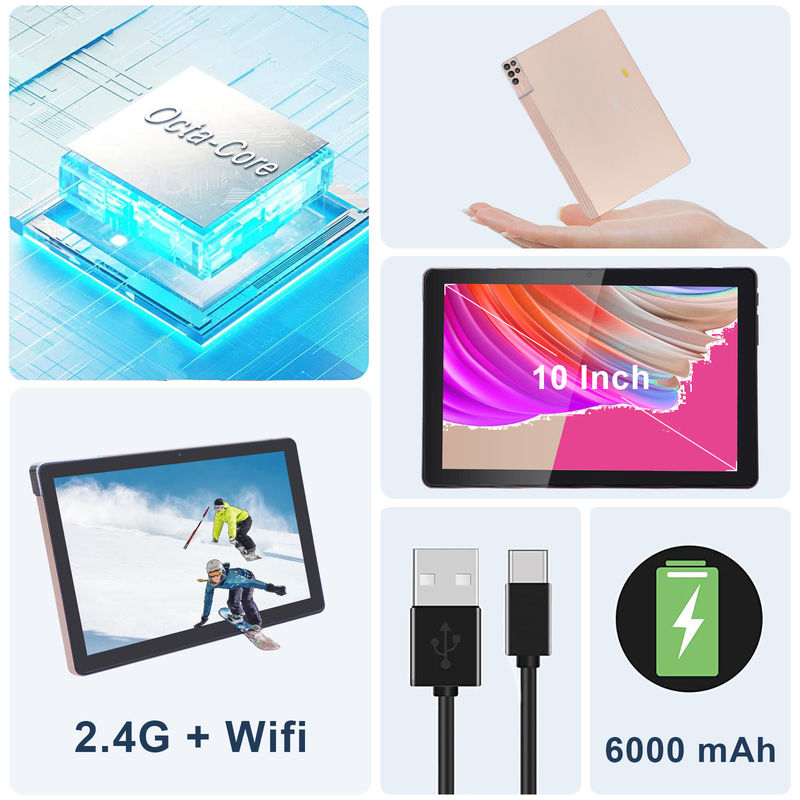 C Idea Tablet PC da 10 pollici Android 12 Tablet 6GB RAM 256GB ROM 6000mAh Batteria IPS HD Touch Screen CM7000PLUS