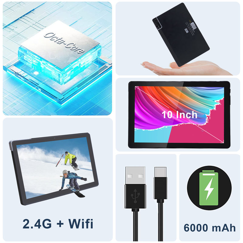 C idea 800x1280 IPS Tablet PC da 10 pollici con custodia 256GB ROM Quad Core Dual 5MP+8MP Fotocamera HD IPS Display CM7000 Nero