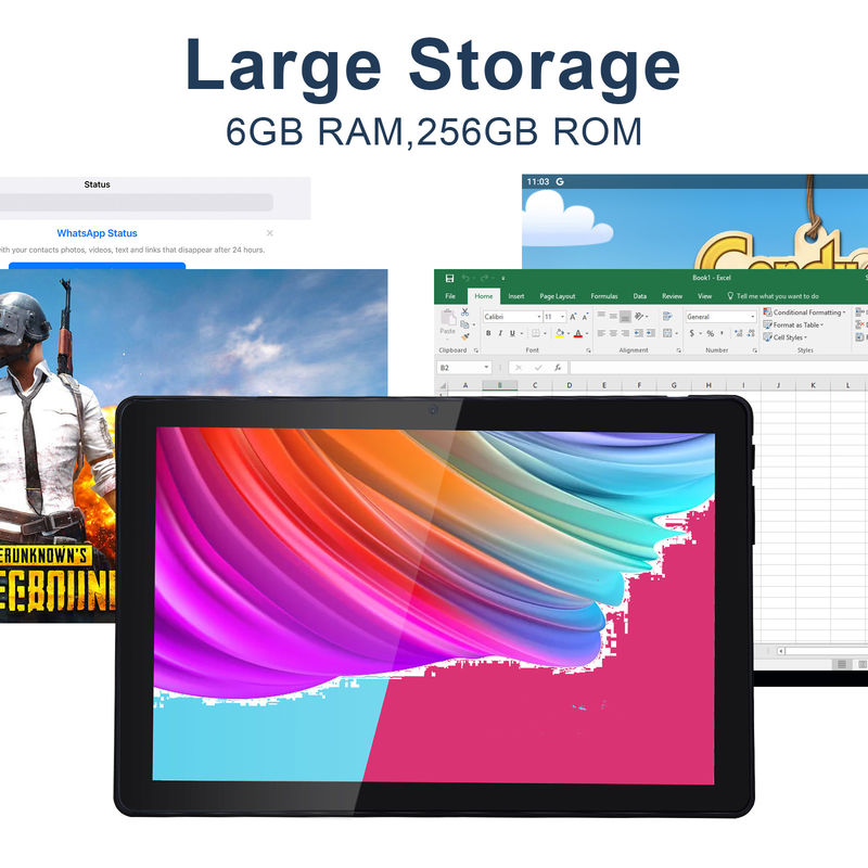 C idea 800x1280 IPS Tablet PC da 10 pollici con custodia 256GB ROM Quad Core Dual 5MP+8MP Fotocamera HD IPS Display CM7000 Nero