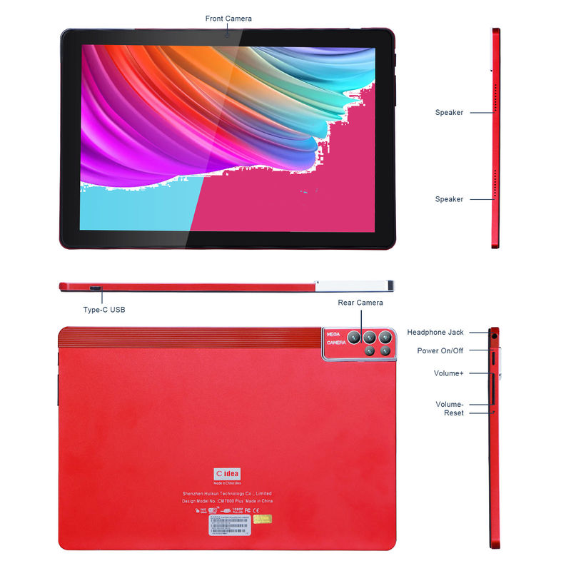 C Idea Tablet PC da 10 pollici Android 12 Tablet 6GB RAM 256GB ROM 6000mAh Batteria IPS HD Touch Screen CM7000PLUS