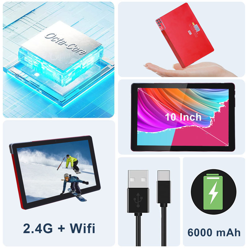 C Idea Tablet PC da 10 pollici Android 12 Tablet 6GB RAM 256GB ROM 6000mAh Batteria IPS HD Touch Screen CM7000PLUS