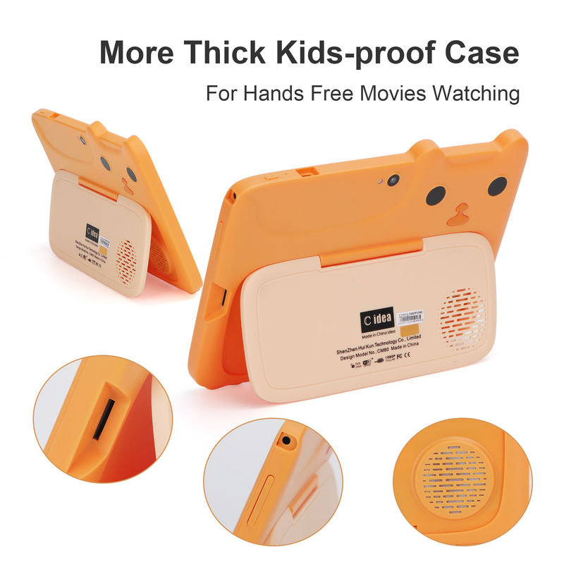 C idea Tablet da 7 pollici Kidspad con 4GB RAM + 64GB ROM HD IPS Protezione oculare per la sicurezza del bambino CM80 Orange