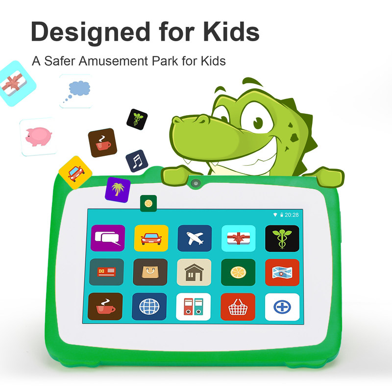 C idea Verde Display HD 7' Android 9 Tablet per bambini con custodia antiurto Batteria 5000mAh CM80 Verde
