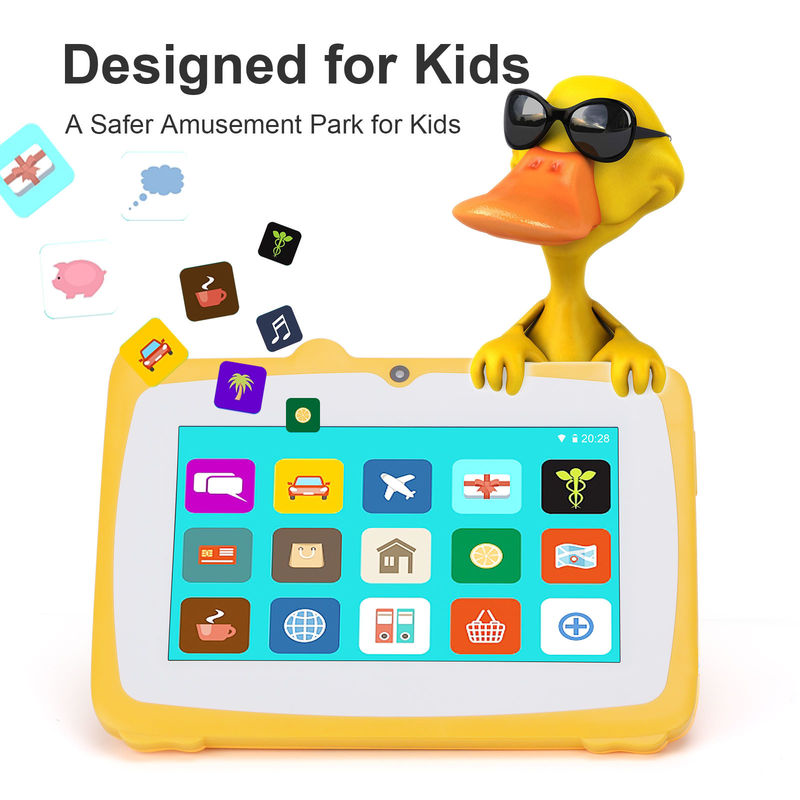 C idea 7 pollici Android Kids Learning Tablet 64GB+32GB Storage espandibile HD Dual Camera 2MP+2MP CM80 Giallo