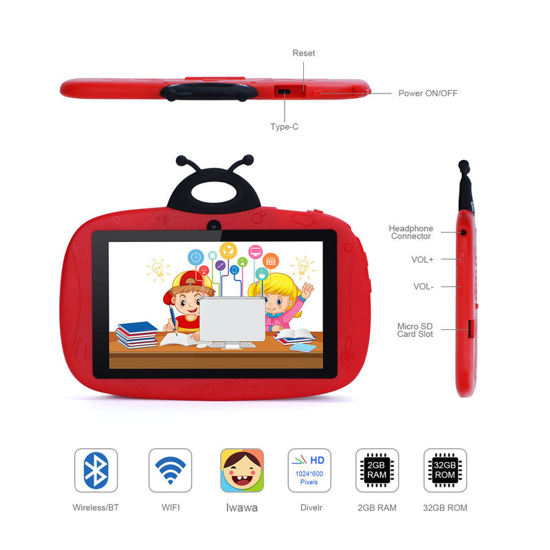 C idea Kids Android 7 Inch Touch Screen Tablet 6+128GB Storage Free Case WIFI Doppia Fotocamera CM75