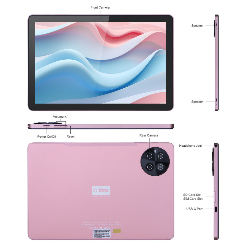 C idea 10.1 pollici Android WiFi Touch Screen Tablet PC con 5G LET tastiera CM8800plus