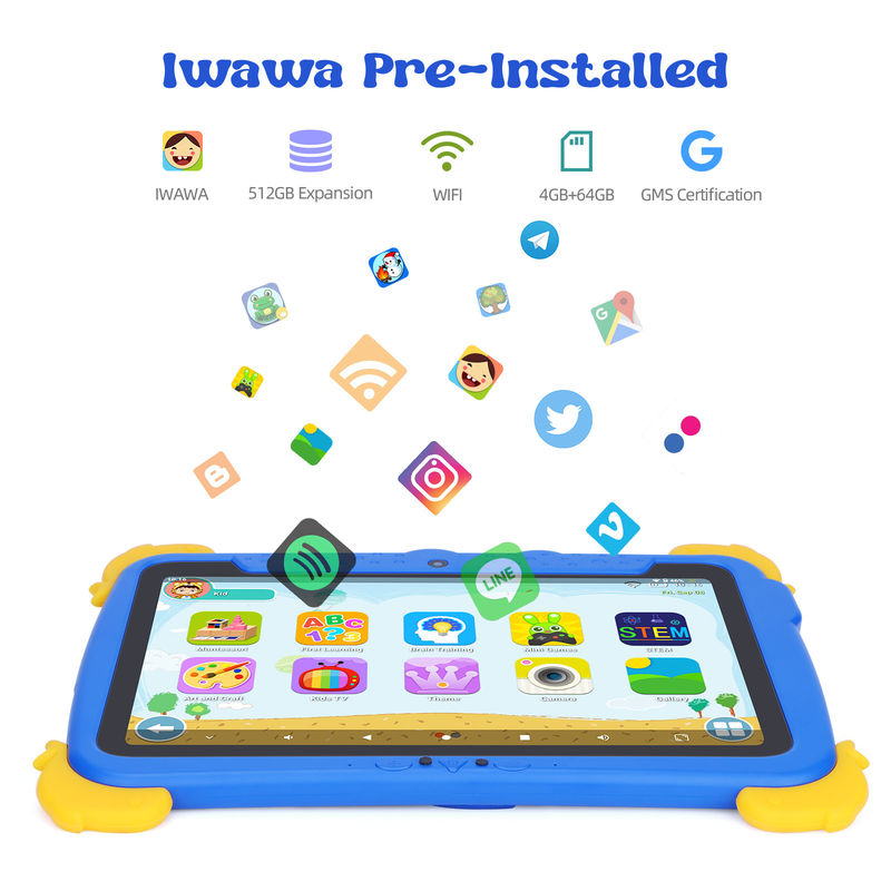 C idea Kids Tab 10.1inch Android 13 Tablet per bambini 4GB RAM 64GB ROM Protezione oculare Touchscreen per bambini da 3 a 8 anni