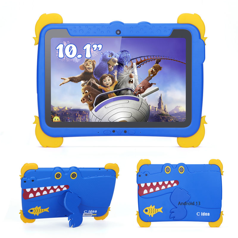 C idea Kids Tab 10.1inch Android 13 Tablet per bambini 4GB RAM 64GB ROM Protezione oculare Touchscreen per bambini da 3 a 8 anni