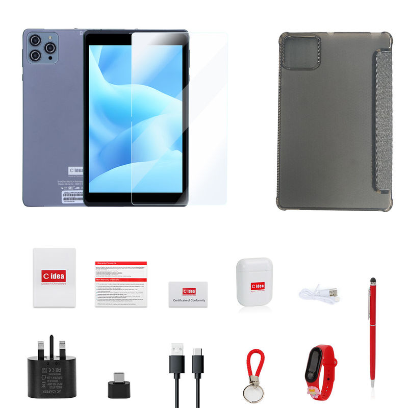 C idea Tablet Android PC con doppia fotocamera 8 pollici 1280x800 IPS HD Display Tablet Android 12 per studenti CM818-Gray