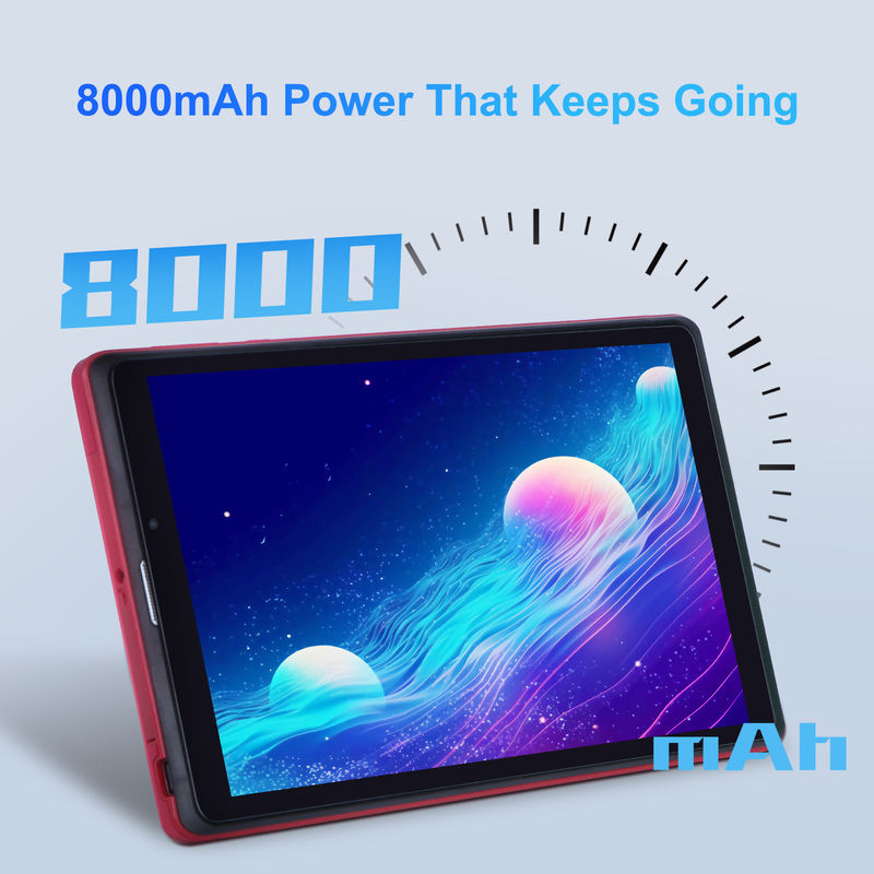 C idea 8 pollici Android 12 Tablet 8GB RAM 512GB ROM 8000mAh Batteria 5+8MP Fotocamera per studenti con supporto SIM CM818-rosso