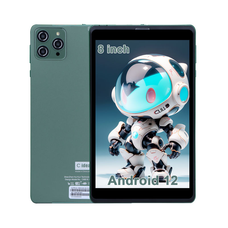 C idea Tablet portatile Android da 8 pollici con Android 12 Quad Core CPU 8GB RAM 512GB Storage IPS HD Display CM818-Green