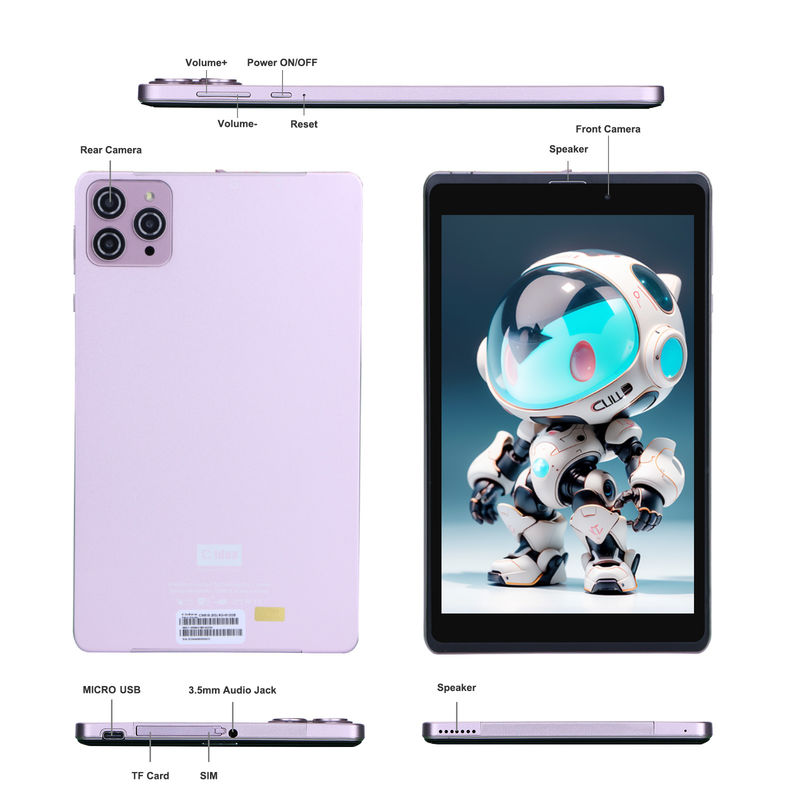 C Idea 8 pollici Android 12 Tablet 8000mAh Batteria 5MP + 8MP Fotocamera 8GB RAM 512GB ROM Per l'istruzione Imparare CM818-rosa