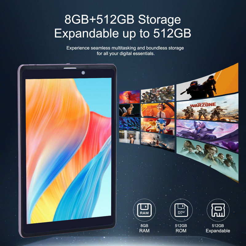 C Idea 8 pollici Android 12 Tablet 8000mAh Batteria 5MP + 8MP Fotocamera 8GB RAM 512GB ROM Per l'istruzione Imparare CM818-rosa