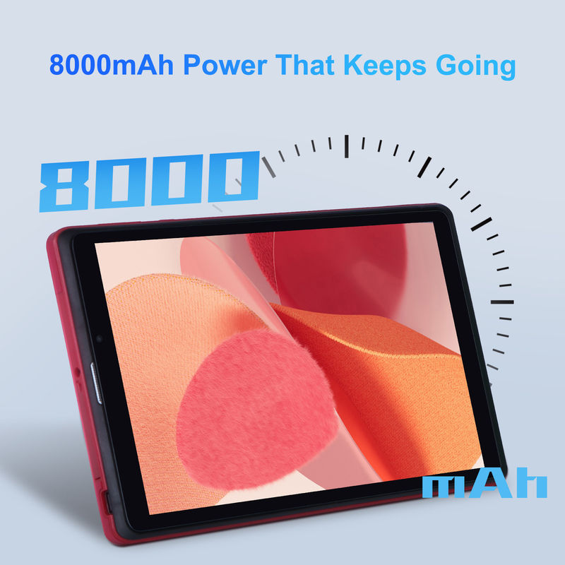 C idea 8 pollici Android 12 Tablet 8GB RAM 512GB ROM 8000mAh Batteria 5+8MP Fotocamera per adolescenti con supporto SIM CM818-rosso