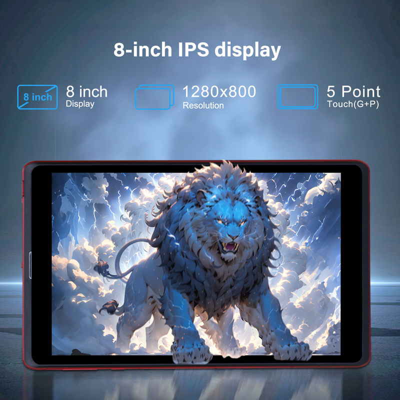 C idea 8 pollici Android 12 Tablet 8GB RAM 512GB ROM 8000mAh Batteria 5+8MP Fotocamera per adolescenti con supporto SIM CM818-rosso