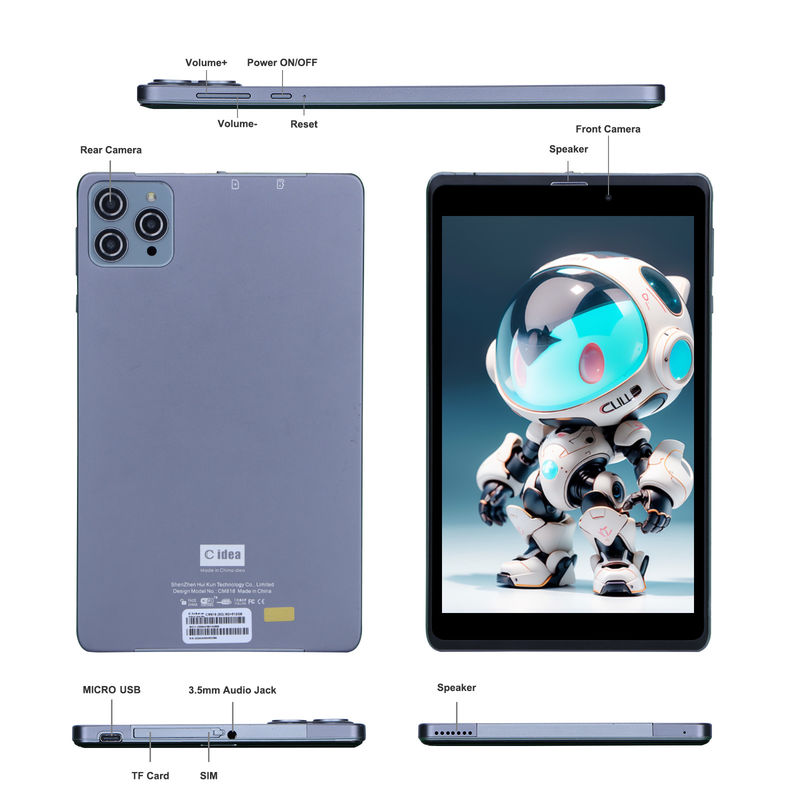 C idea Tablet Android PC con doppia fotocamera 8 pollici 1280x800 IPS HD Display Android 12 Tablet per adolescenti CM818-Gray
